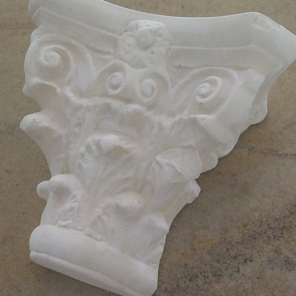Plaster Corinthian wall sconce shelf rustic classic acanthus 7